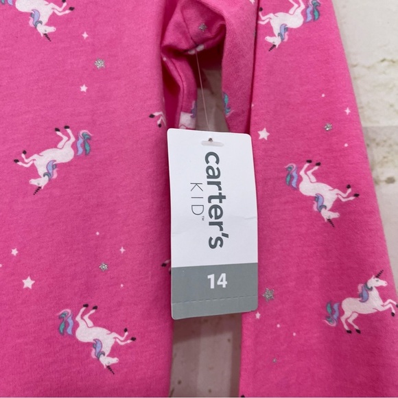 Carters Pink Unicorn Glitter Long Sleeve Dress - Picture 7 of 9
